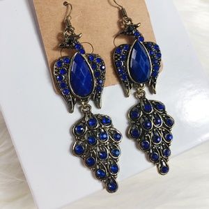 Jewelry - Blue Bohemian Peacock Gemstone Drop Earrings Jewelry - Blue Bohemian Peacock Gemstone Drop Earrings